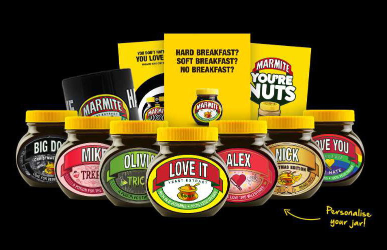 Personalized Marmite jars - personalized product for gifting can attract a significant premium